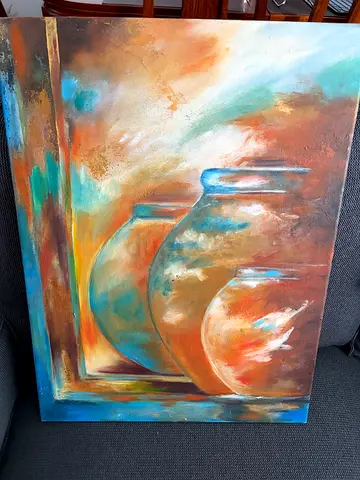 A hand painted canvas in acrylic.