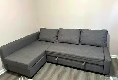 Comfortable Grey Sectional Sofa bed with storage
