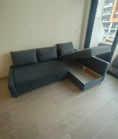 IKEA L Shape Sofa cum bed with big storage and you can fix the storage left or right anyside