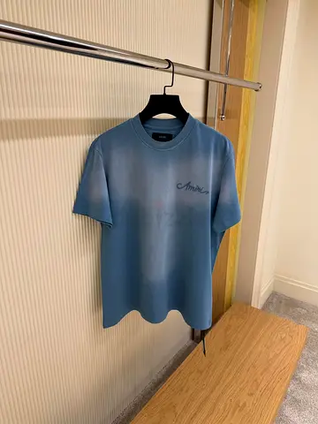Amiri Bleach Bandana Patch T-shirt ‘Blue’