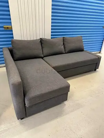 Modern Grey Sofa Bed with Chaise Lounge