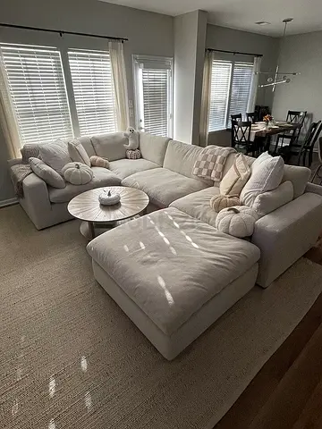 Cozy L-Shaped Sofa with Decorative Pillows