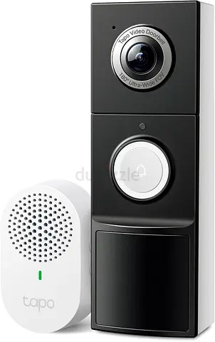 Tapo 2K+ Wired or Battery Powered Smart Video Doorbell with Chime - 180° Field of View, Person/Vehic