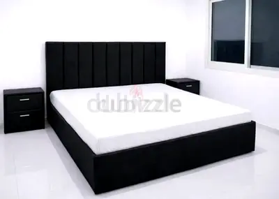 Brend New fabric wooden King size 180x200 Bed with Madical Matress Available