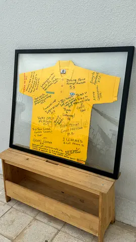 Framed Yellow Shirt with Signature Messages