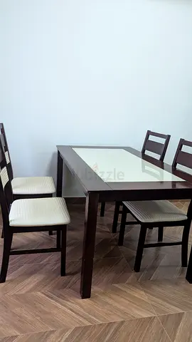 Sturdy Dining Table Set with Four Chairs