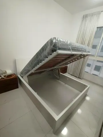 IKEA hydraulic queen size bed frame with storage inside full bed frame with IKEA mattress 160×200cm