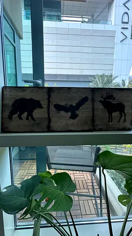 Rustic Wooden Wall Art Set (3 Pieces) – Bear, Eagle, Deer