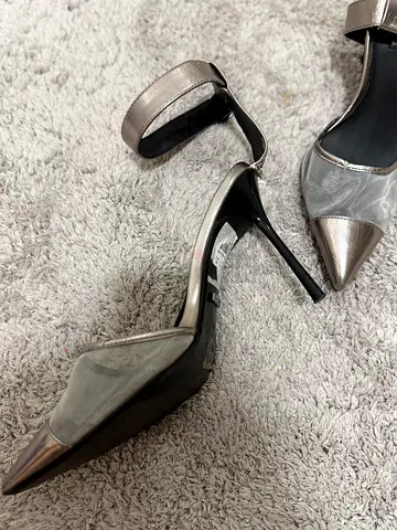 Topshop silver heels 38/uk5