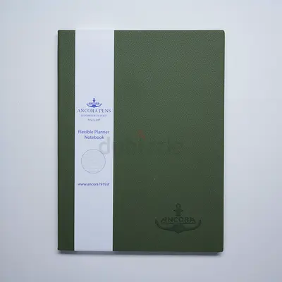 Ancora Luxury set of 3 Italian OLIVE SMOKE Colour Leather notebooks Hermes style