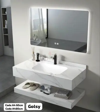 Modern Bathroom Vanity with Sink and Mirror