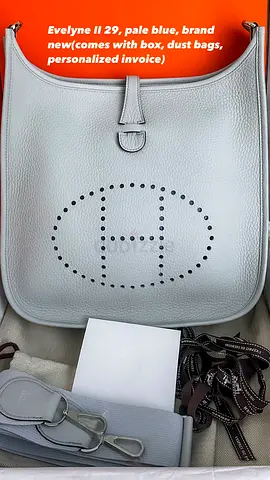 Hermes Evelyne 29 III Pale Blue Epsom Leather Bag