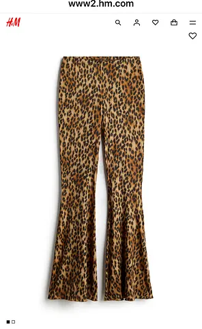 H and M Leopard Print Flared Trousers