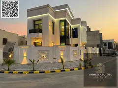 Villa in Al Yasmin area, corner location on two streets, first occupancy. Consists of two floors and