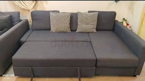 Modern L-Shaped Sofa with Cushions