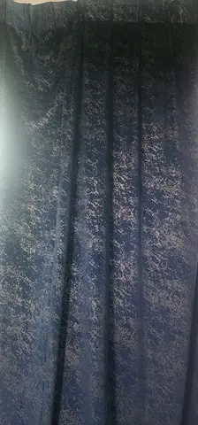 Elegant Dark Blue Curtains with Texture