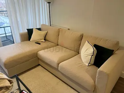 Hallarp L shape sofa bed with mattress