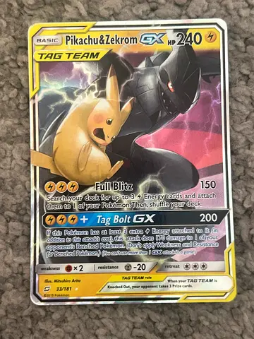 Pikachu  Zekrom GX Tag Team Card