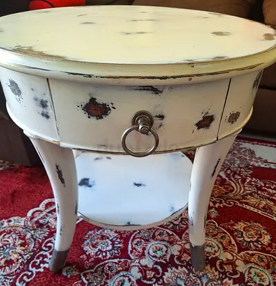 Wooden coffee table with drawer