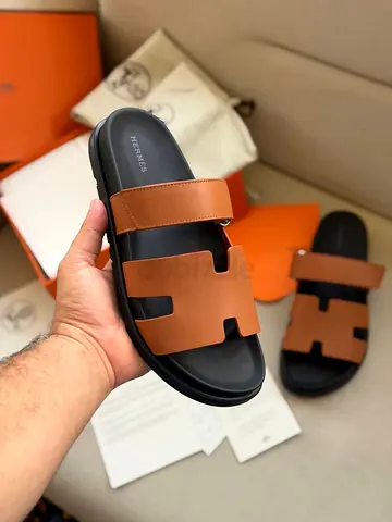 Hermès Brown Slide Sandals