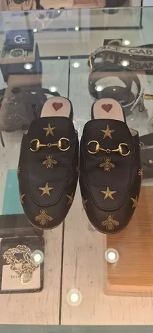 Elegant Black Star-Embellished Loafers