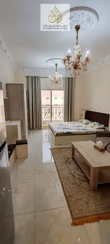 الايجارسنوي في عجمان منطقة الحميدية 1 مقابل المحكمة والجامعه عجمان البنايه عائلات استوديو بلكونه مطبخ منفصل مع الفرش شامل الفوتير كهرباء ومياء تكيف مر