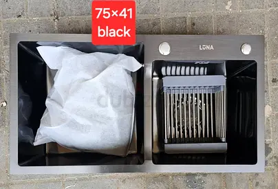 Stylish Black Kitchen Sink with Accessories