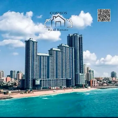 Annual Rent – 2 Bedroom Apartment with Living Room –Location: Ajman Corniche – Direct Sea View • Prime location