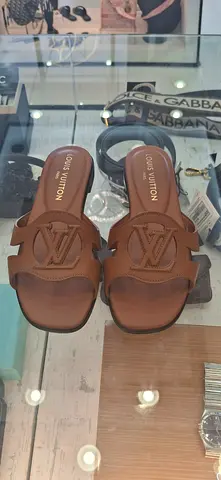 Louis Vuitton Brown Slide Sandals