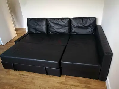 Black Leather Sofa Bed