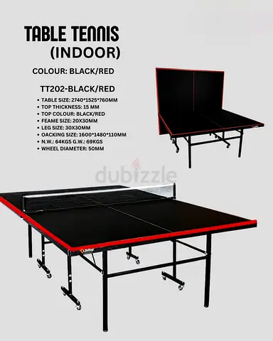 Table Tennis Indoor Set - Black/Red