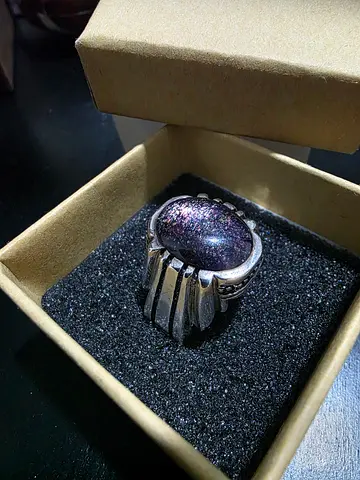 Stunning Black yemen opal Ring -   خاتم عارف هولايت