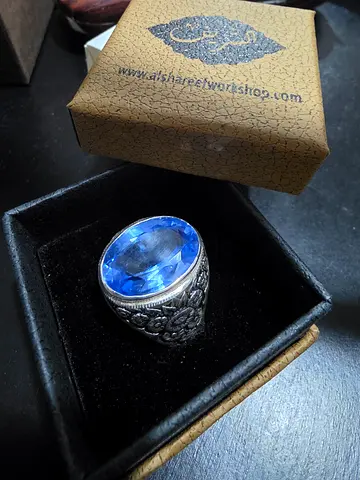 Silver Ring London Blue Topaz - خاتم توباز لندن بلو