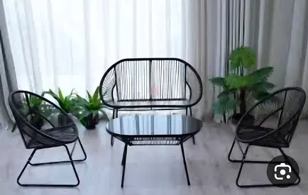 Stylish Black Rattan Lounge Set