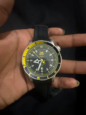 Mens Yellow and Black Sport Watch