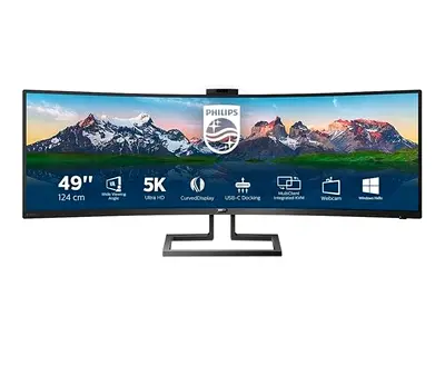 WFH Equipment - Philips 49 Curved Ultra HD Monitor with Webcam | Work From Home