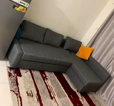 Comfortable Grey L-Shaped Sofa