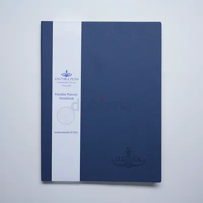 Ancor IMPERIAL BLUE Colour Luxury set of 3 Italian Leather notebooks Hermes style