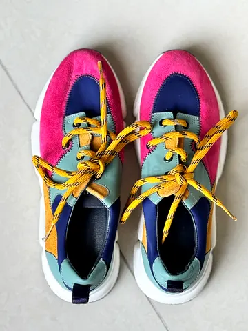 Weekend Max Mara Suede Color-Block Sneakers