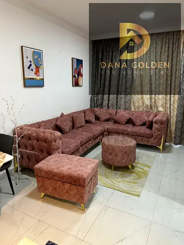 Two-bedroom apartment with hotel-style furnishings available starting today in Sharjah, Al Taawun Street.