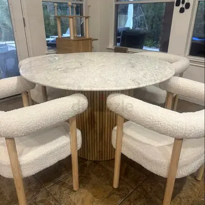 Bespoke Dining Tables – MDF, Marble or High Gloss Top with Wooden Base