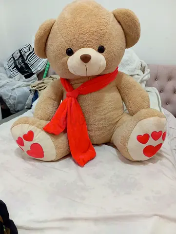 Large Stuffed Teddy Bear with Scarf