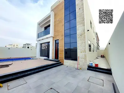 للبيع شامل رسوم التسجيل فيلا تصميم مودرن تكييف مركزي مع مسبح خاص تملك حر