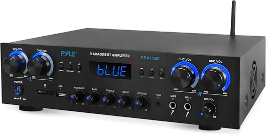 Pyle Bluetooth Stereo Audio Receiver Amplifier for Home Theater - 4 Channels,