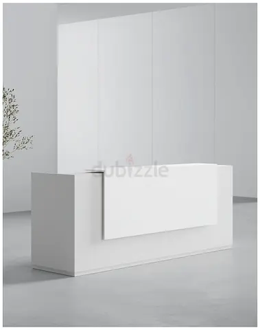 Sleek Modern White Reception Desk