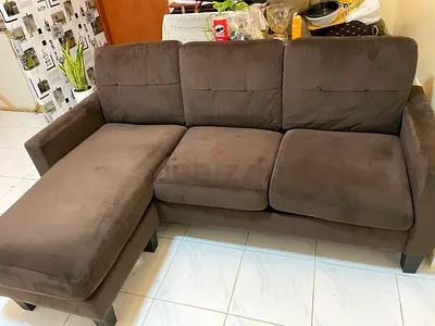 Comfortable Brown Fabric Sofa