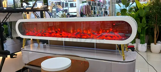 Elegant Modern TV Stand with fireplace Display