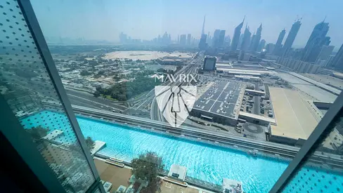 Burj Khalifa and Pool View | Vastu Compliant