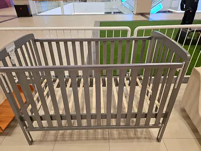Modern Baby Crib in Grey