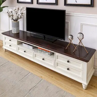 Elegant Cream and Brown TV Unit